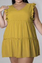 Cargar imagen en el visor de la galería, Plus Size V-Neck Frill Trim Mini Dress
