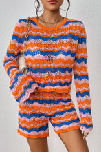 Cargar imagen en el visor de la galería, Striped Sweater and Knit Shorts Set