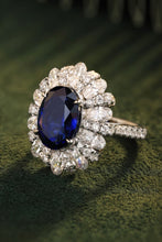 Load image into Gallery viewer, Lab-Grown Sapphire Flower Shape Ring