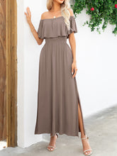 Cargar imagen en el visor de la galería, Off-Shoulder Slit Maxi Dress
