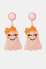 Load image into Gallery viewer, Smiling Ghost Shape Synthetic Pearl Earrings