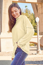 Cargar imagen en el visor de la galería, Basic Bae Full Size Ribbed Exposed Seam Mock Neck Knit Top