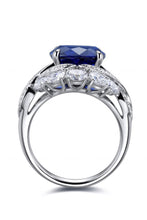 Load image into Gallery viewer, Platinum-Plated Lab-Grown Sapphire Ring