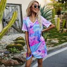 Cargar imagen en el visor de la galería, Twisted V-Neck Short Sleeve Dress