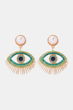 Load image into Gallery viewer, Evil Eye Shape Rhinestone Zinc Alloy Synthetic Dangle Earrings