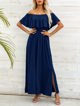 Cargar imagen en el visor de la galería, Off-Shoulder Slit Maxi Dress