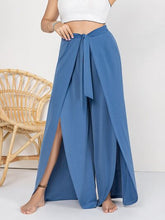 Cargar imagen en el visor de la galería, Plus Size Tied Slit Wide Leg Pants