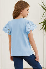 Cargar imagen en el visor de la galería, Round Neck Flutter Sleeve T-Shirt