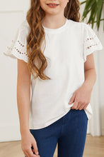 Cargar imagen en el visor de la galería, Round Neck Flutter Sleeve T-Shirt