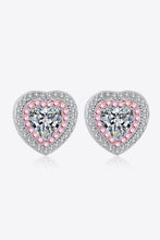 Load image into Gallery viewer, Moissanite Heart-Shaped Stud Earrings