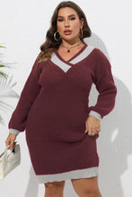 Cargar imagen en el visor de la galería, Plus Size Long Sleeve Sweater Dress