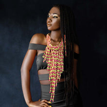 Load image into Gallery viewer, Pink Yellow Clustered Fringe Pearl Set