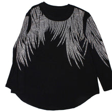 Load image into Gallery viewer, Long Sleeve Shirt Black Bling Wings for Women