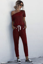 Cargar imagen en el visor de la galería, Asymmetrical Neck Tied Jumpsuit with Pockets