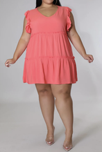 Cargar imagen en el visor de la galería, Plus Size V-Neck Frill Trim Mini Dress