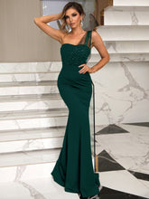 Load image into Gallery viewer, Rhinestone One-Shoulder Formal Dress