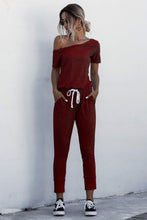 Cargar imagen en el visor de la galería, Asymmetrical Neck Tied Jumpsuit with Pockets