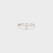 Load image into Gallery viewer, Cross Inlaid Zircon 925 Sterling Silver Ring