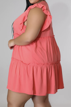 Cargar imagen en el visor de la galería, Plus Size V-Neck Frill Trim Mini Dress