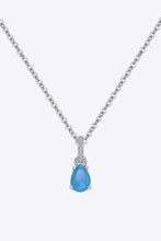 Load image into Gallery viewer, Teardrop Turquoise 4-Prong Pendant Necklace