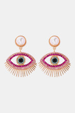 Load image into Gallery viewer, Evil Eye Shape Rhinestone Zinc Alloy Synthetic Dangle Earrings