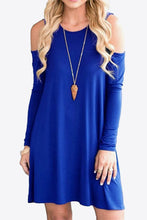 Cargar imagen en el visor de la galería, Cold-Shoulder Long Sleeve Round Neck Dress