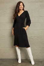 Cargar imagen en el visor de la galería, Culture Code Full Size Surplice Flare Ruching Dress