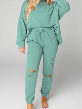 Cargar imagen en el visor de la galería, Distressed Sweatshirt and Joggers Set