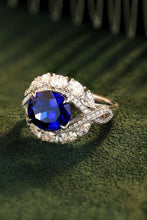 Load image into Gallery viewer, Platinum-Plated Lab-Grown Sapphire Ring