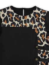 Cargar imagen en el visor de la galería, Plus Size Leopard Round Neck Long Sleeve Dress