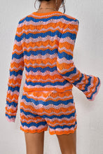 Cargar imagen en el visor de la galería, Striped Sweater and Knit Shorts Set