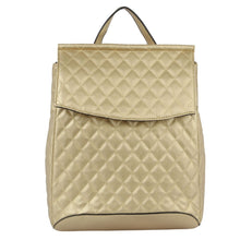 Cargar imagen en el visor de la galería, Gold Quilted Convertible Backpack