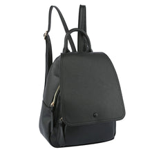 Cargar imagen en el visor de la galería, Black Flap Convertible Backpack Bag