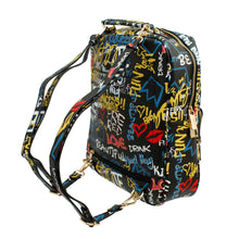 Load image into Gallery viewer, Black Grafitti Trolley Sleeve Backpack