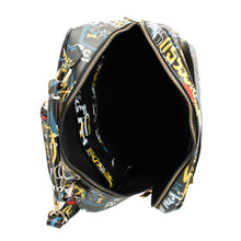 Load image into Gallery viewer, Black Grafitti Trolley Sleeve Backpack