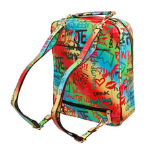 Load image into Gallery viewer, Multi Color Grafitti Trolley Sleeve Backpack