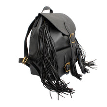 Load image into Gallery viewer, Backpack Black Leather Fringe Bag for Women