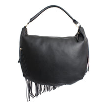 Load image into Gallery viewer, Purse Black Diagonal Fringe Hobo Bag for Women
