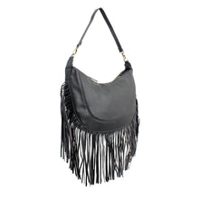 Load image into Gallery viewer, Purse Black Round Fringe Hobo Bag for Women