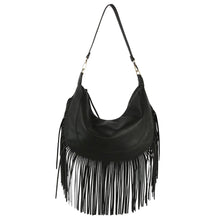 Load image into Gallery viewer, Purse Black Round Fringe Hobo Bag for Women