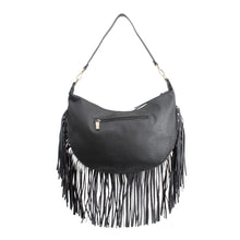 Load image into Gallery viewer, Purse Black Round Fringe Hobo Bag for Women