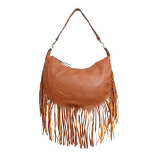 Load image into Gallery viewer, Purse Brown Round Fringe Hobo Bag for Women
