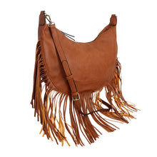 Load image into Gallery viewer, Purse Brown Round Fringe Hobo Bag for Women