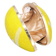 Load image into Gallery viewer, Yellow Bling Football Clutch