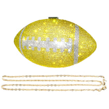 Load image into Gallery viewer, Yellow Bling Football Clutch