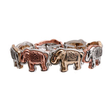 Cargar imagen en el visor de la galería, Mixed Metal Engraved Elephant Bracelet