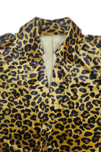 Cargar imagen en el visor de la galería, Leopard Collared Neck Long Sleeve Trench Coat
