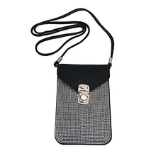 Cargar imagen en el visor de la galería, Black Rhinestone Cellphone Wallet
