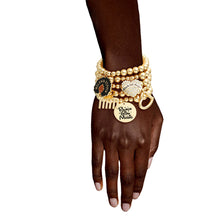 Cargar imagen en el visor de la galería, Gold Ball Bead Black Girl Magic Charm Bracelets
