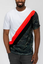 Load image into Gallery viewer, SHORT SLEEVE CAMO COLOR BLOCK TSHIRT
